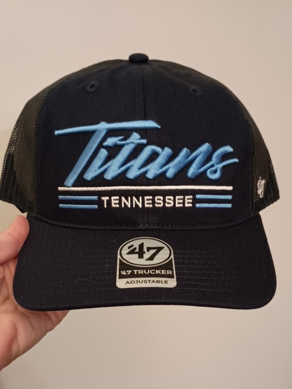 '47 Tennessee Titans Black & Light Blue Trucker Hat